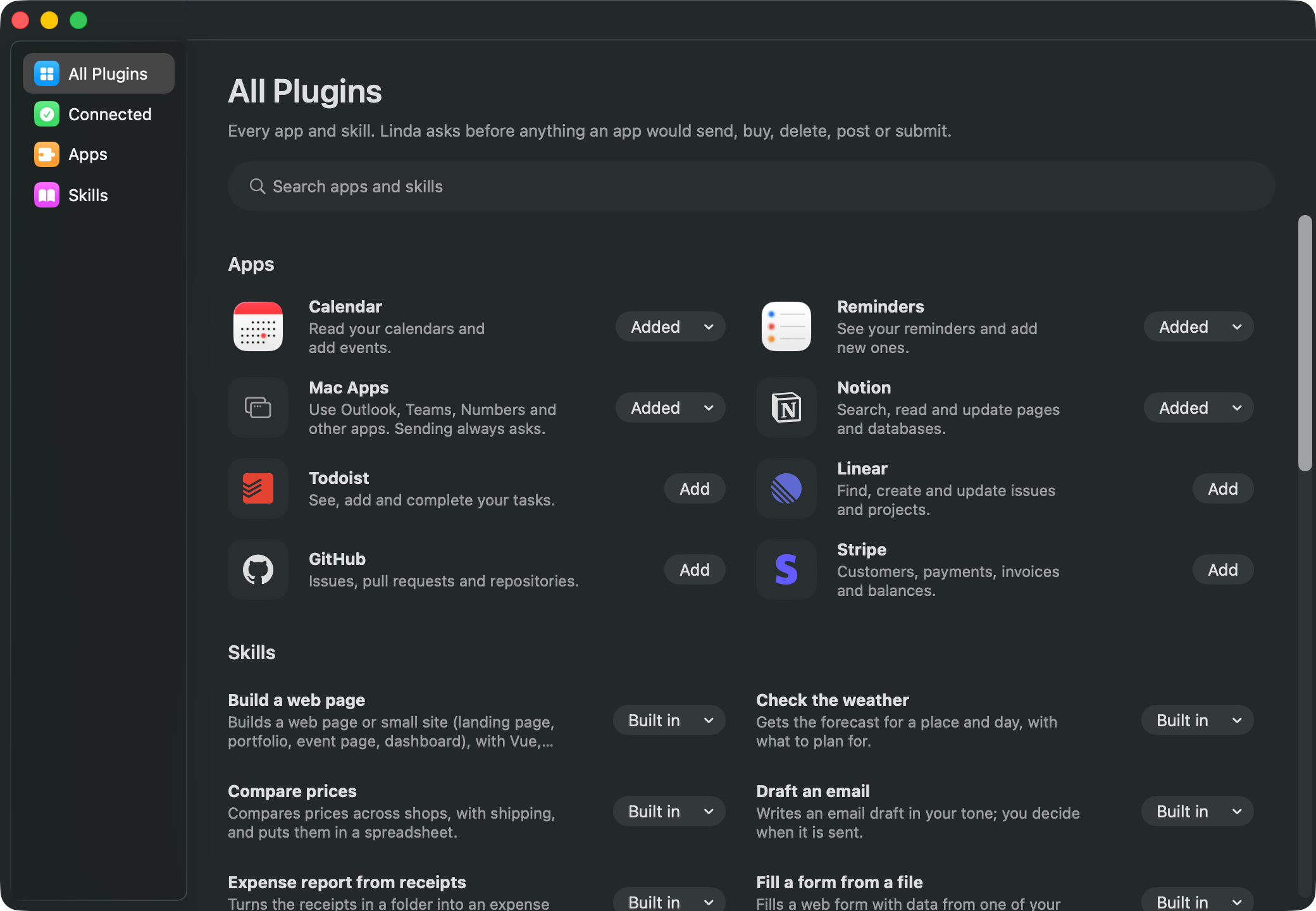 Plugins: apps and skills